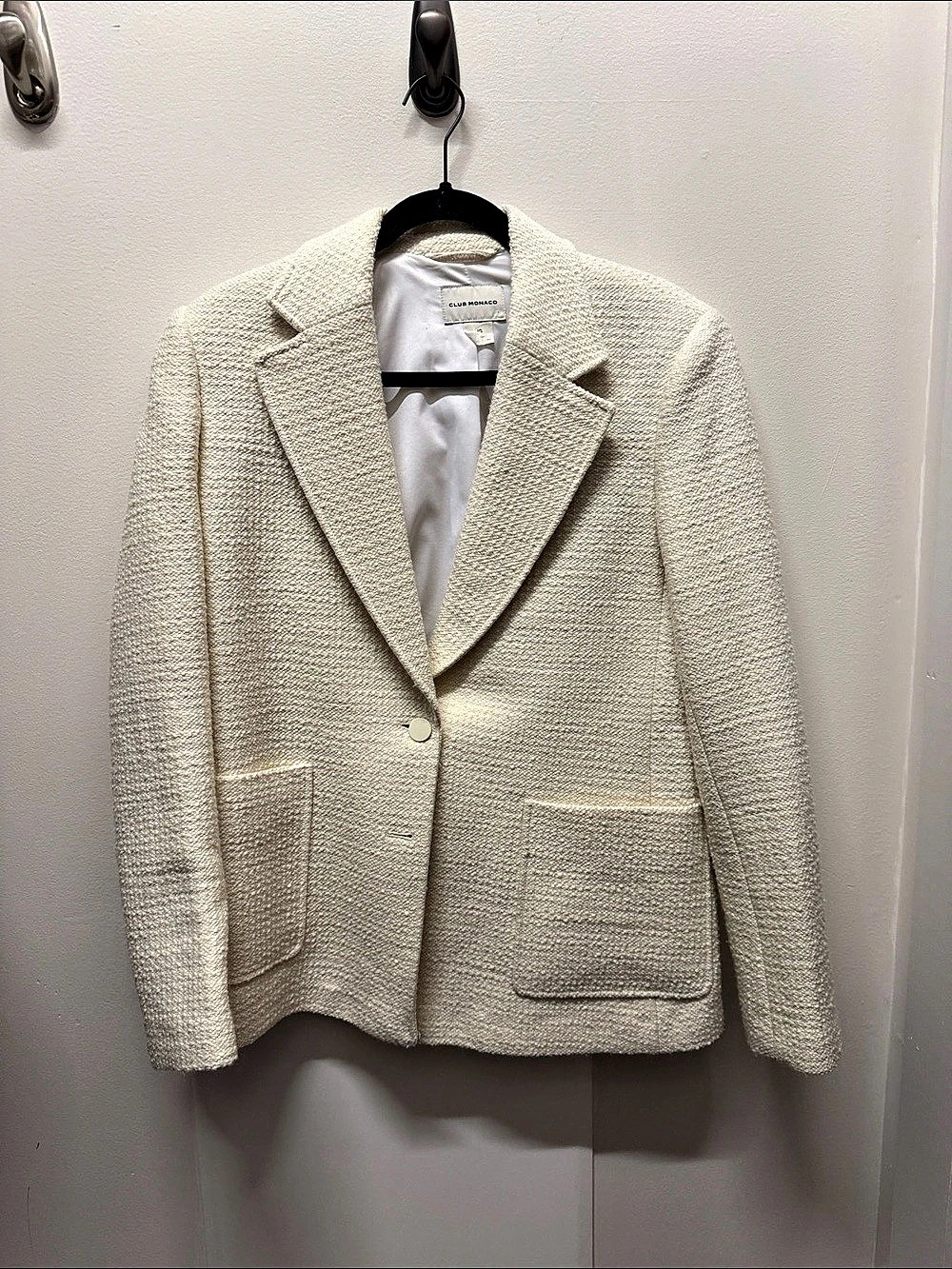 Club Monaco Textured Blazer in Cream Like New